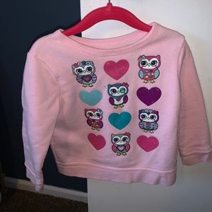 Pink Owl Long sleeve crew Neck size 3t